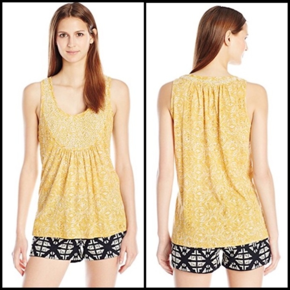 Lucky Brand Scoop Neck w/ Beads Tank Top, Large